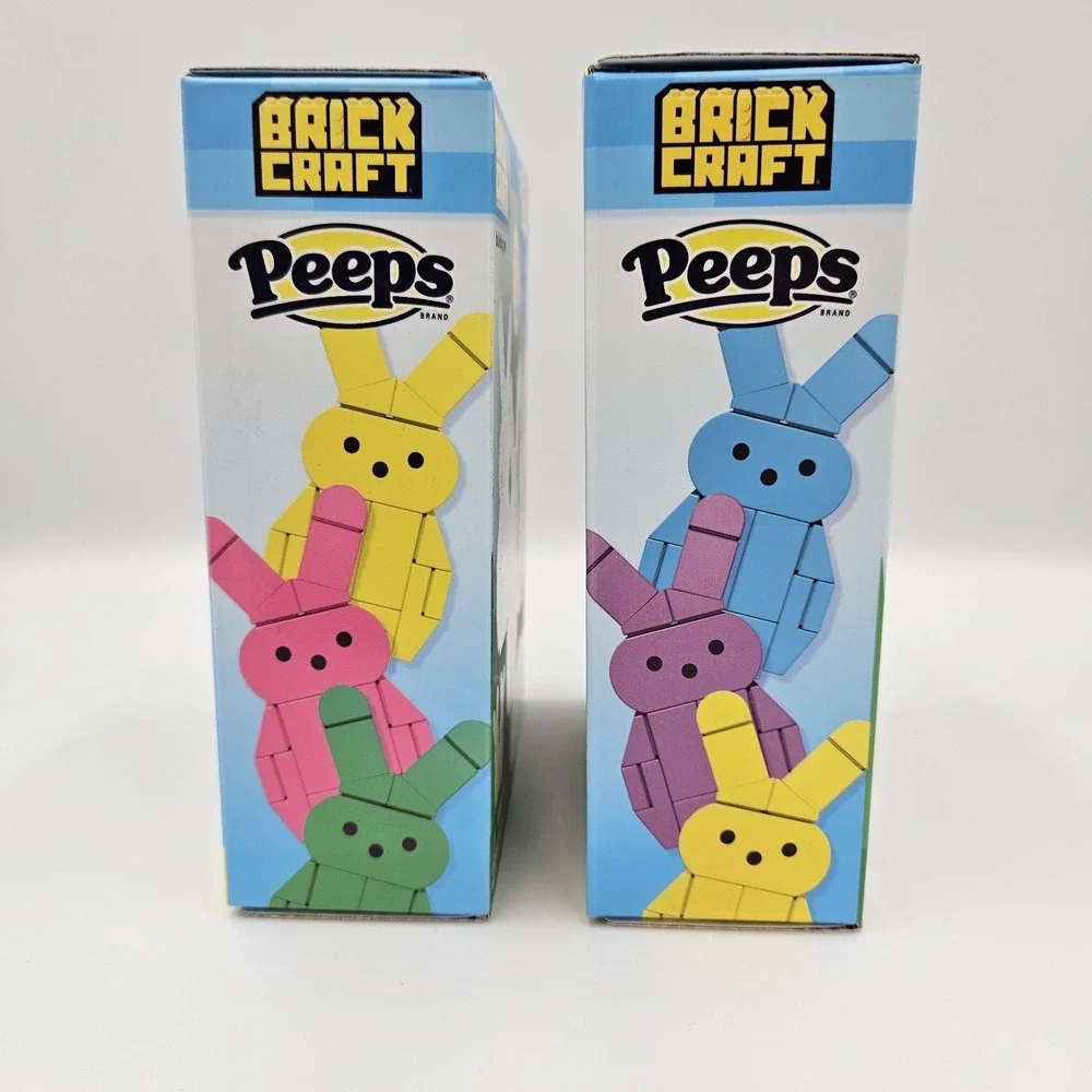 Peeps Brick Craft Building Set Lot of 2 Easter Bunny Blocks 63 pcs Ages 8+ NEW
